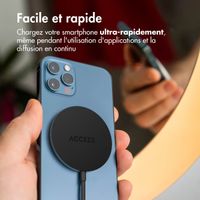 Accezz Chargeur sans fil USB-C - Chargeur sans fil MagSafe et Qi2 - 1 mètres - Noir