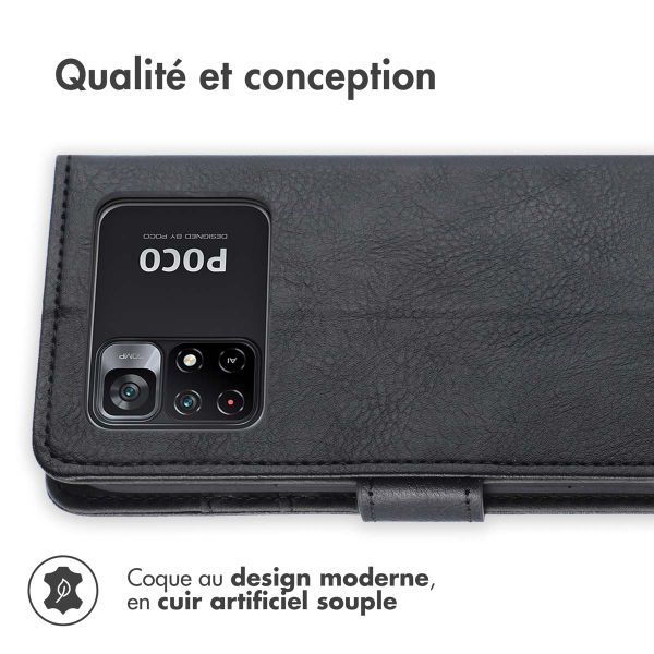 imoshion Étui de téléphone portefeuille Luxe Xiaomi Poco M4 Pro 5G - Noir