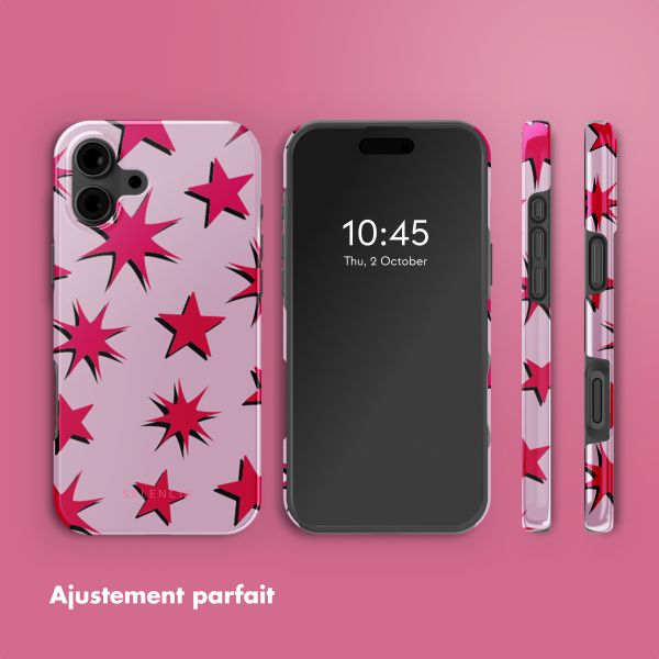 Selencia Coque arrière Vivid avec MagSafe Apple iPhone 16 - Stars Rubine Red Light Pink