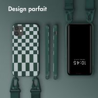 Selencia Coque design en silicone avec cordon amovible iPhone 11 - Irregular Check Green