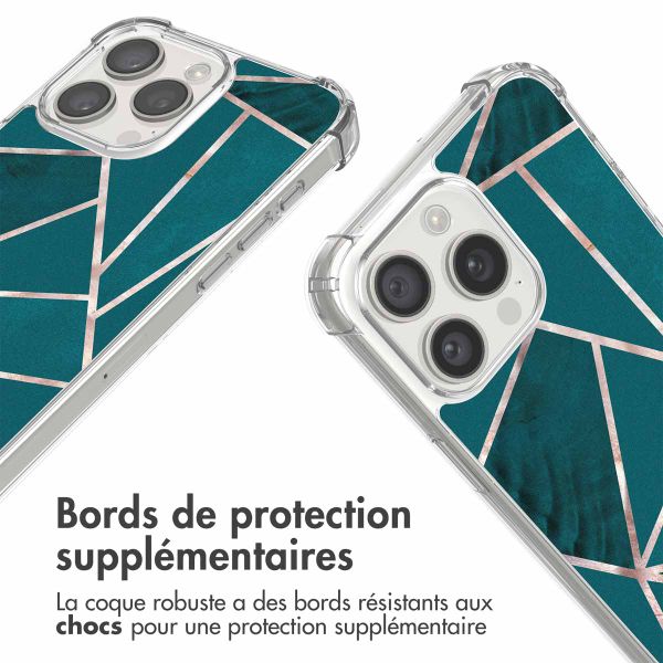 imoshion Coque Design avec cordon iPhone 15 Pro Max - Petrol Green Graphic