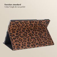 Selencia Coque tablette Sabi avec imprimé léopard Samsung Galaxy Tab A11 Plus - Mocha Brown