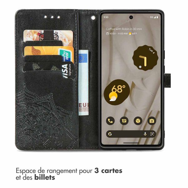 imoshion Etui de téléphone portefeuille Mandala Google Pixel 7a - Noir