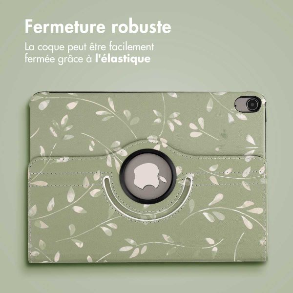 imoshion Coque tablette Design rotatif à 360° Apple iPad Air 5 (2022) / Air 4 (2020) - Green Flowers