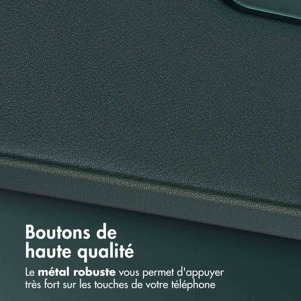 Accezz Coque arrière en cuir avec MagSafe Samsung Galaxy A36 / A56 - Cedar Green