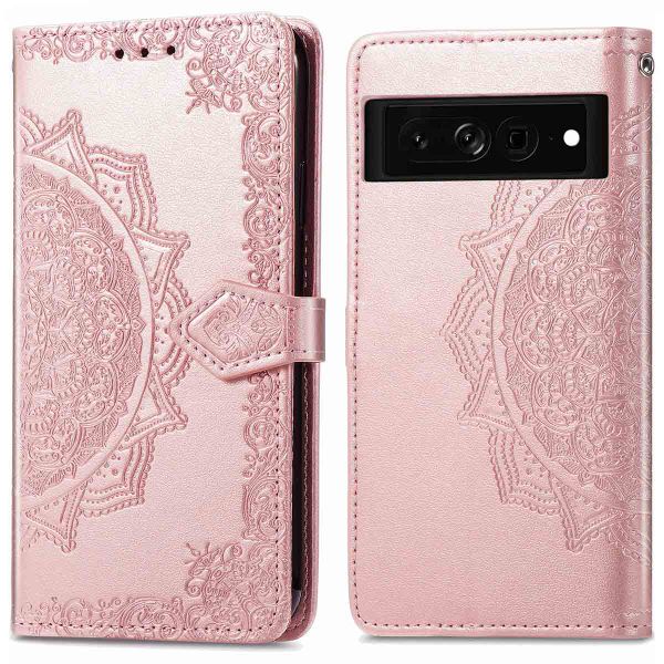 imoshion Etui de téléphone portefeuille Mandala Google Pixel 7 Pro - Rose Dorée