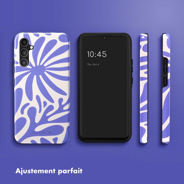 Selencia Coque arrière Vivid Tough Samsung Galaxy A34 (5G) - Modern Bloom Sapphire Blue