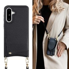 Selencia Coque arrière avec cordon et porte-cartes Nova Samsung Galaxy A36 / A56 - Noir