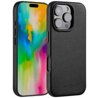 Accezz Coque arrière en cuir avec MagSafe Apple iPhone 16 Pro - Onyx Black