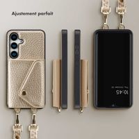 Selencia Coque à cordon avec porte-cartes enveloppe Sera Samsung Galaxy S25 - Champagne