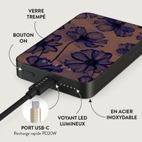 Burga Powerbank magnétique 5 000 mAh - MagSafe et Qi2 - Nuit de velours / Gunmetal