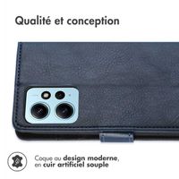 imoshion Étui de téléphone portefeuille Luxe Xiaomi Redmi Note 12 (4G) - Bleu foncé