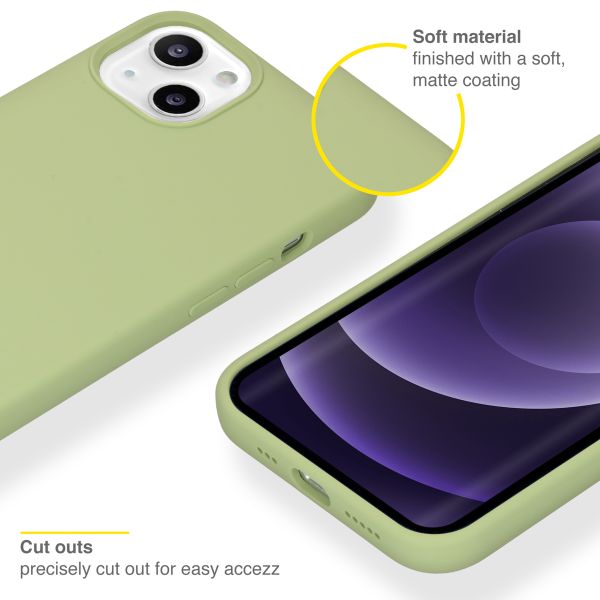 Accezz Coque Liquid Silicone iPhone 13 - Vert