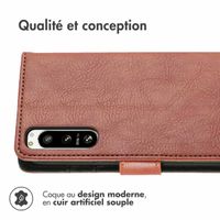 imoshion Étui de téléphone portefeuille Luxe Sony Xperia 5 IV - Brun