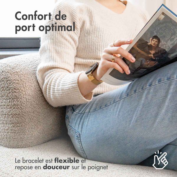 imoshion Bracelet magnétique milanais Apple Watch Series 1 - 11 / SE / Ultra (44/45/46/49 mm) - Taille M - Doré