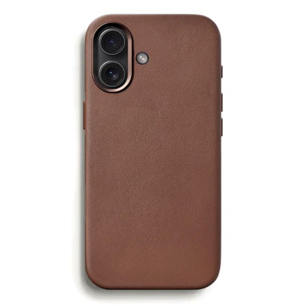 Woodcessories Coque Bio Leather MagSafe Apple iPhone 16 - Leather Brown