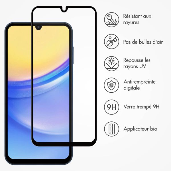 Accezz Protection d'écran en verre trempé avec applicateur Samsung Galaxy A15 (5G/4G)