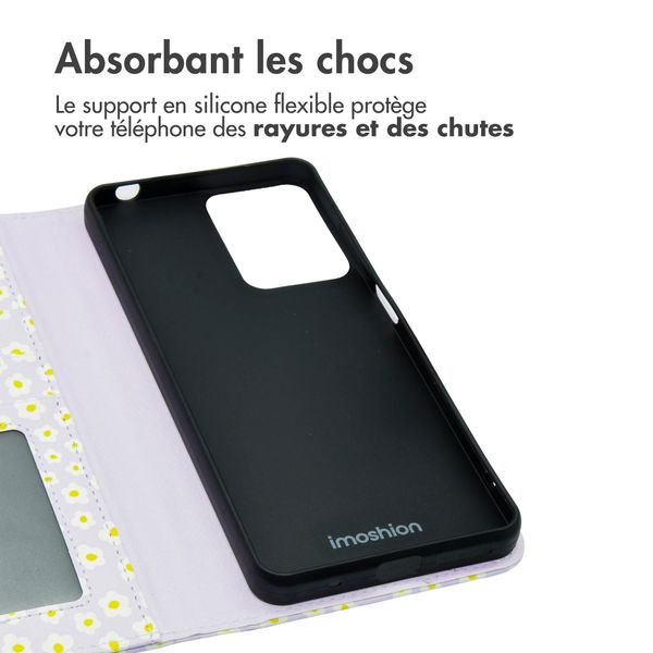 imoshion Étui de téléphone portefeuille Design Motorola Moto G04 / G24 - White Daisy