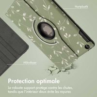 imoshion Coque tablette Design rotatif à 360° Apple iPad 6 (2018) 9.7 pouces / iPad 5 (2017) 9.7 pouces - Green Flowers