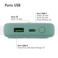 imoshion Batterie externe MagSafe 10.000 mAh - Batterie externe sans fil - Vert Sauge