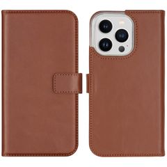 Selencia Étui portefeuille en cuir véritable Apple iPhone 14 Pro - Marron clair