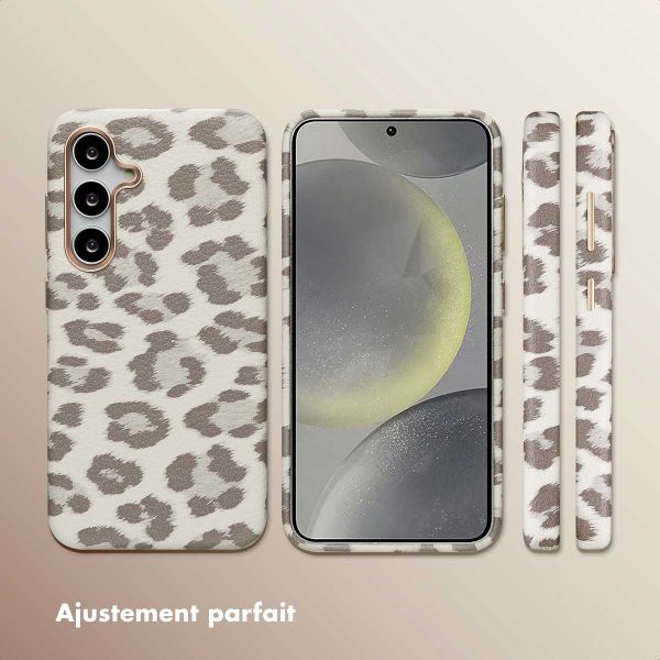 Selencia Coque Sabi imprimé panthère avec MagSafe Samsung Galaxy S24 - Soft Ivory