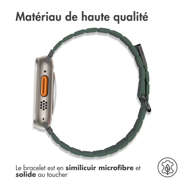 imoshion Bracelet en cuir magnétique Apple Watch Series 1-10 / SE / Ultra (2) - 42/44/45/46/49 mm - Vert