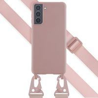 Selencia Coque silicone avec cordon amovible Samsung Galaxy S21 - Sand Pink