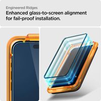 Spigen Protection d'écran en verre trempé AlignMaster Cover 2 Pack iPhone 15 - Noir