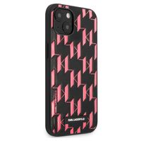 Karl Lagerfeld Coque arrière rigide Monogram Plaque iPhone 13 - Rose