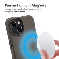 imoshion Coque arrière Color avec cordon amovible et MagSafe Apple iPhone 15 - Black Coffee