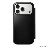 Nomad Étui de style livre folio moderne en cuir Horween avec MagSafe Apple iPhone 17 Pro - Noir