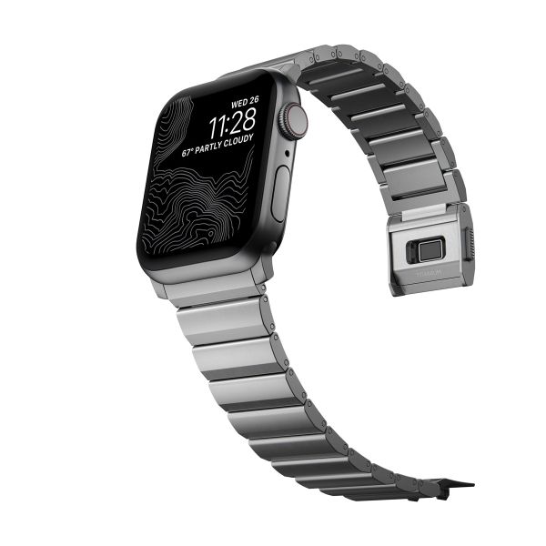 Nomad Bracelet à maillons en titane Apple Watch Series 1 á 10 / SE / Ultra (2) (44/45/46/49 mm) - Argent