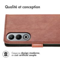 imoshion Étui de téléphone portefeuille Luxe OnePlus Nord CE 4 - Brun