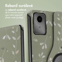 imoshion Coque tablette Design rotatif à 360° Lenovo Tab M11 - Green Flowers