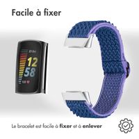 imoshion Bracelet en nylon élastique Fitbit Charge 5 - Bleu foncé