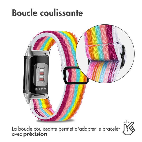 imoshion Bracelet élastique en nylon le Fitbit Charge 5 / Charge 6 - ﻿Multicolore