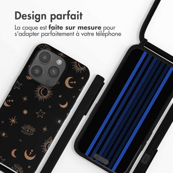 imoshion Coque design en silicone avec cordon Apple iPhone 15 Pro - Sky Black