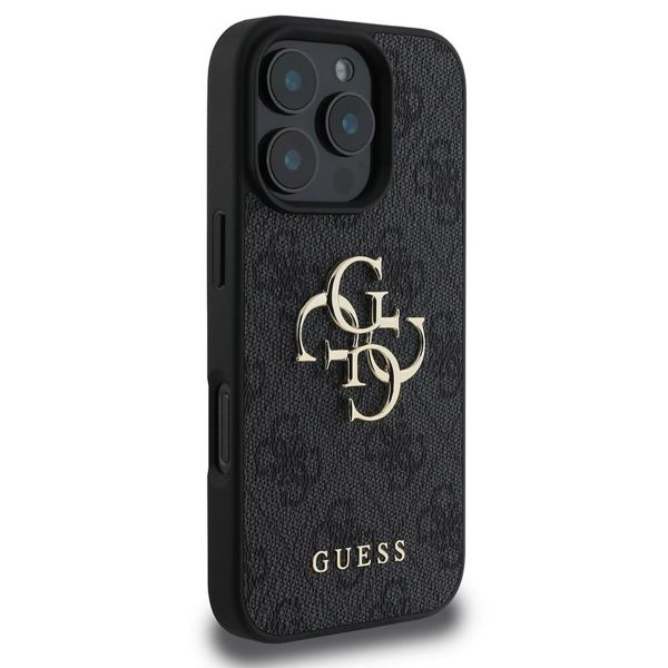 Guess Coque 4G Metal Logo Backcover Apple iPhone 16 Pro - Noir