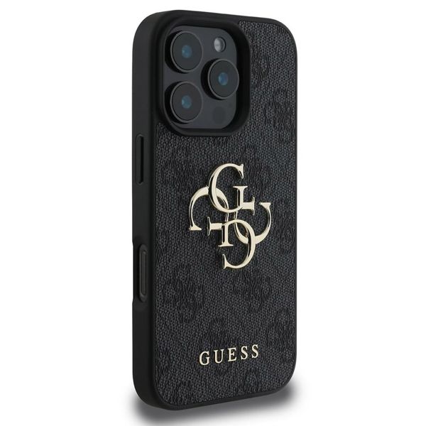 Guess Coque 4G Metal Logo iPhone 16 Pro - Noir