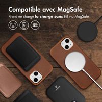 Accezz Coque MagSafe en cuir vintage Apple iPhone 13 - Tabacco Cognac