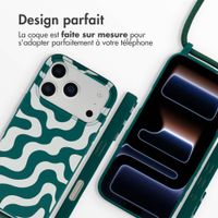 imoshion Coque design en silicone avec cordon Apple iPhone 17 Pro - Petrol Green Groovy