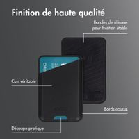 Accezz Porte-cartes en cuir magnétique - Compatible avec Apple Find My - Onyx Black