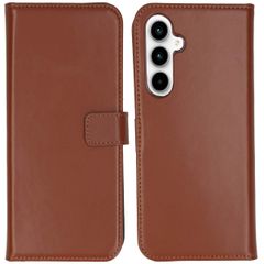Selencia Étui portefeuille en cuir véritable Samsung Galaxy A55 - Marron clair