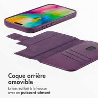 Accezz Étui de télephone portefeuille en cuir 2-en-1 avec MagSafe Apple iPhone 16 - Heath Purple