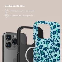 Selencia Coque arrière Vivid Tough avec MagSafe iPhone 15 Pro Max - Wild Spots Light Blue