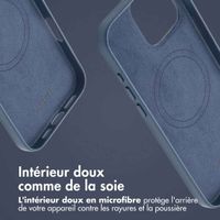 Accezz Coque arrière en cuir avec MagSafe iPhone 16 Pro Max - Nightfall Blue