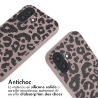 imoshion Coque design en silicone avec cordon Apple iPhone 16 - Animal Pink