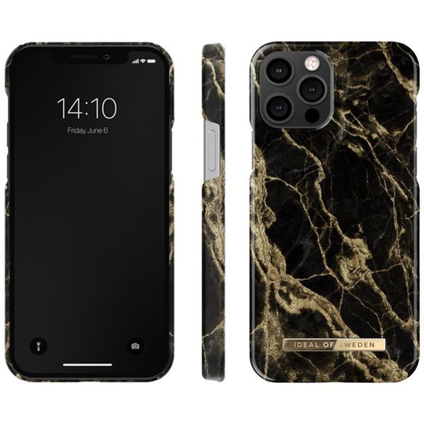 iDeal of Sweden Coque Fashion iPhone 12 (Pro) - Golden Smoke Marble