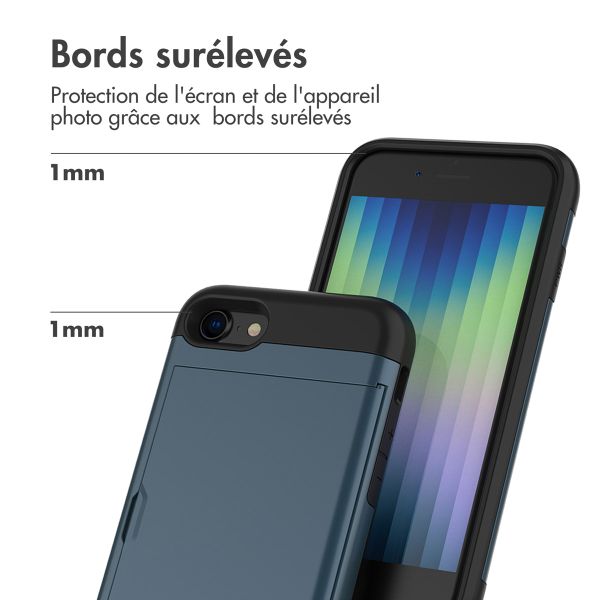 imoshion Coque arrière avec porte-cartes iPhone SE (2022 / 2020) / 8 / 7 - Bleu foncé